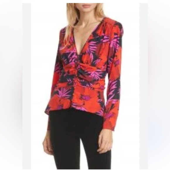 NWOT Veronica Beard Pevero Silk Top 6 - Picture 2 of 8